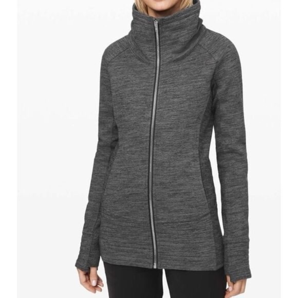 Lululemon Radiant II Women's Jacket Heather Gray Size 4 Cozy Zip Front Fleece - Picture 2 of 11